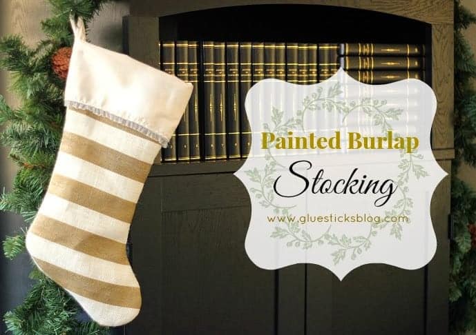 Painted Burlap Stocking