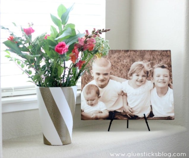 Candy Striped Ceramic Vase