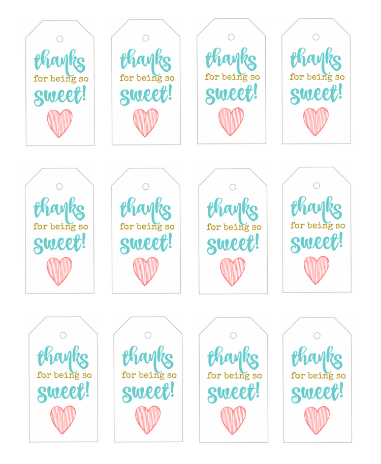  Thanks For Being So Sweet Candy Jar Printable Gift Tags Gluesticks