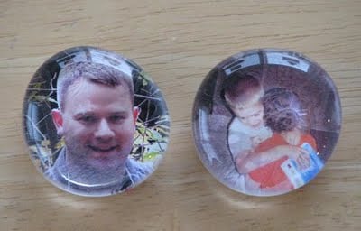 2 marble magnets made with photos