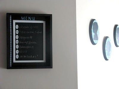 chalkboard menu frame on wall