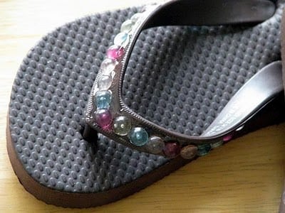 beaded flip flops