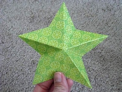 finished 3d paper star