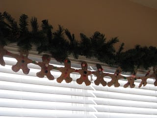 garland hanging in window