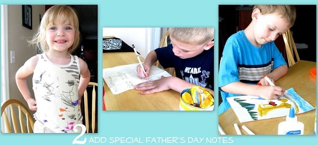 kids making father's day cards