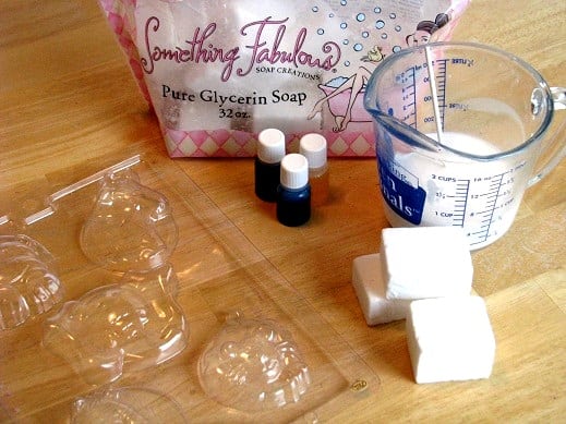 soap mold, soap coloring and scents, blocks of glycerin soap