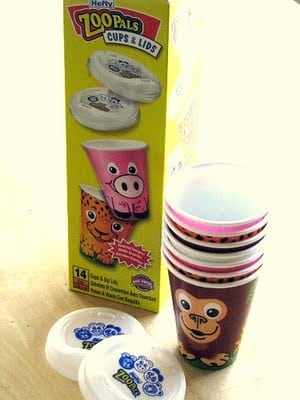 animal paper cups with lids