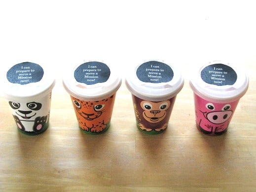 four animal piggy banks made from cups