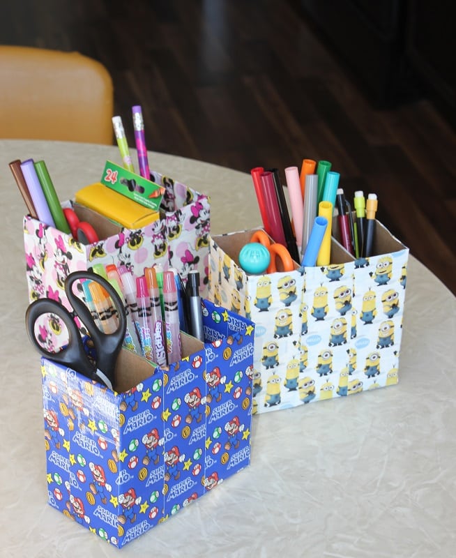 cardboard art caddy