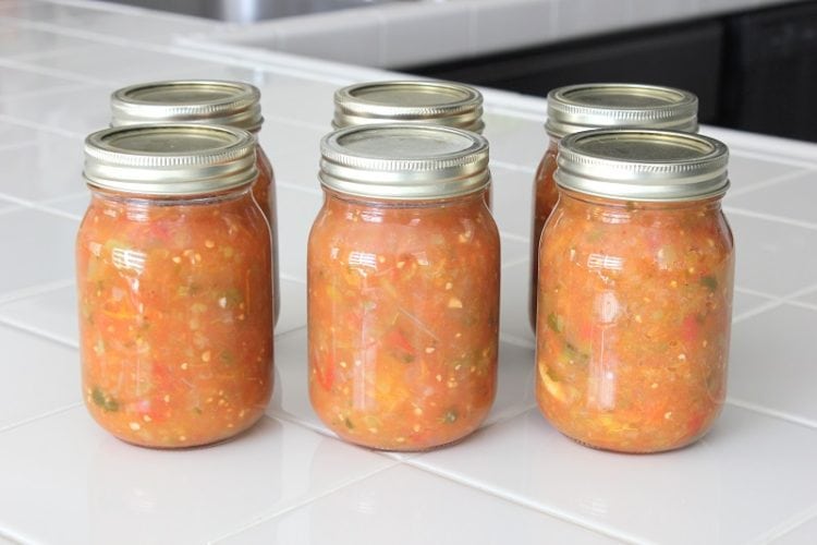 jars of canned salsa