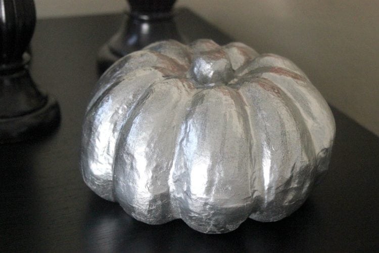 pumpkin painted silver
