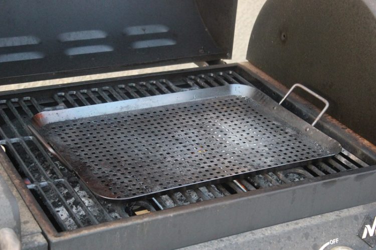 grill pan on bbq grill