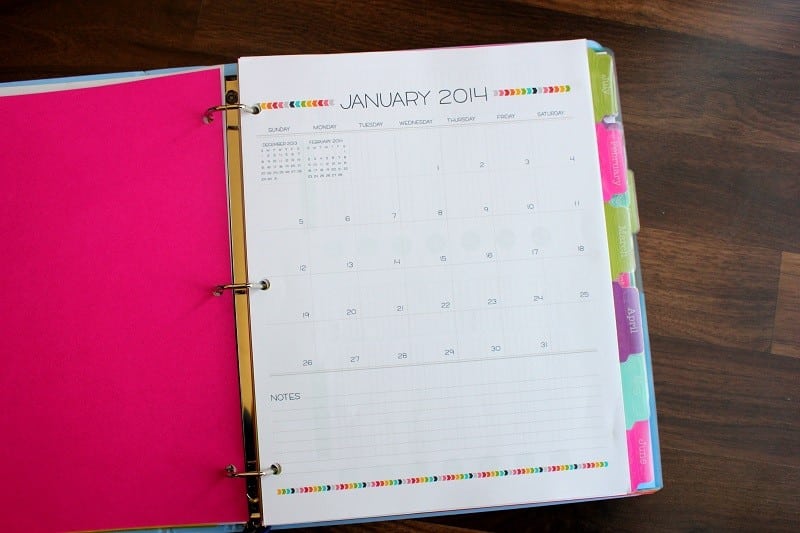 calendar pages for planner 