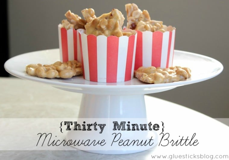 small cups of peanut brittle