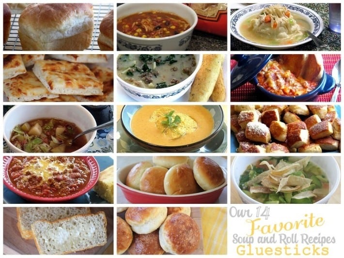 collage of 14+ Soup & Roll Recipes