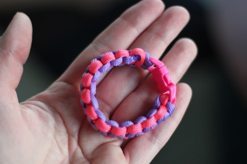 pink and purple paracord bracelet