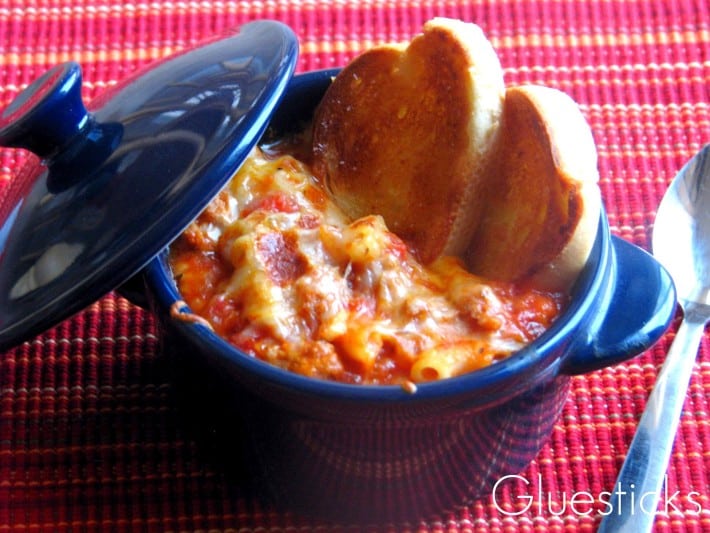 small bowl of lasagna soup