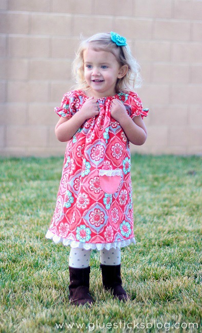 little girl in peasant dress