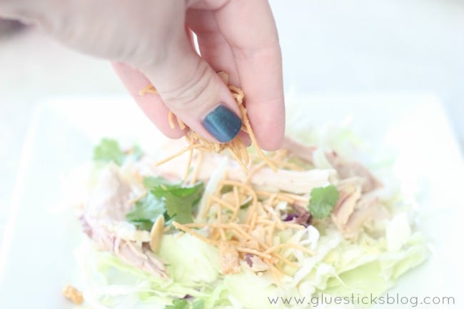 fried wontons on salad