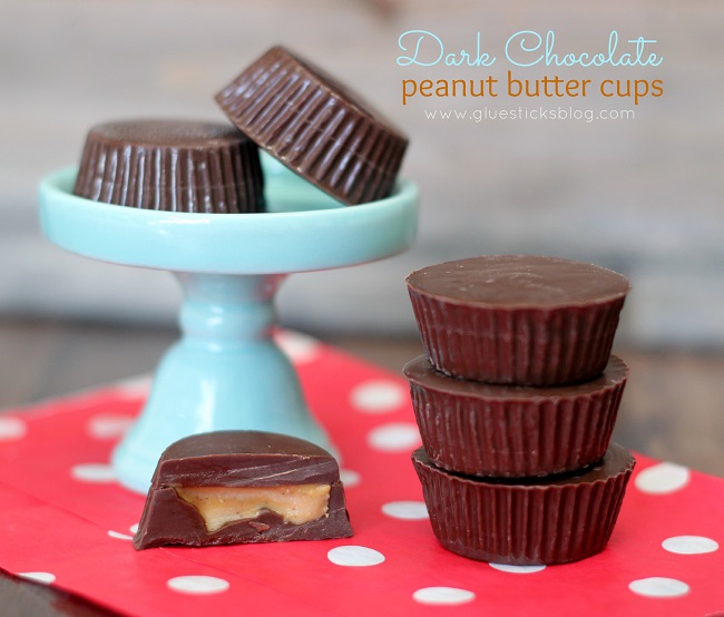 small cake stand and peanut butter cups