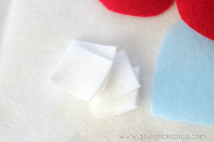 small white felt squares