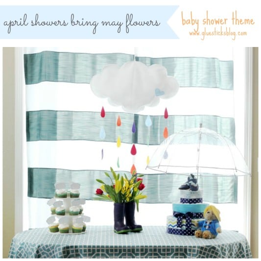 April showers baby shower table