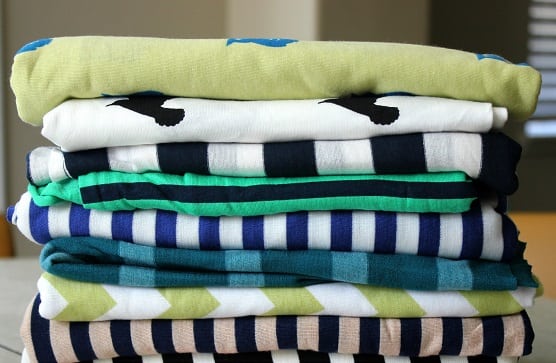 stack of knit fabrics