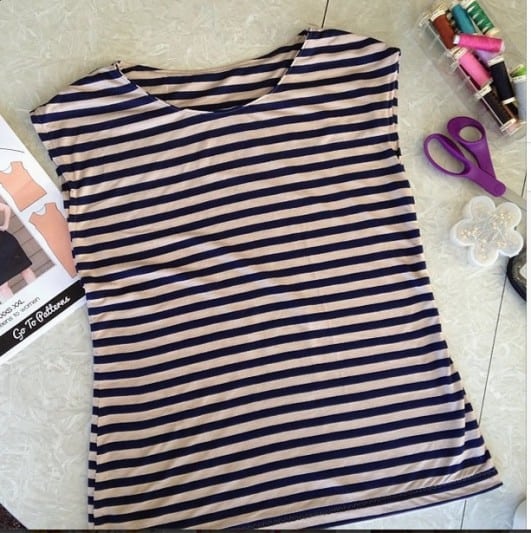 black and white striped knit shirt