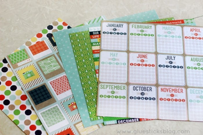 calendar scrapbook paper