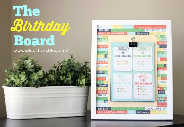 framed birthday board