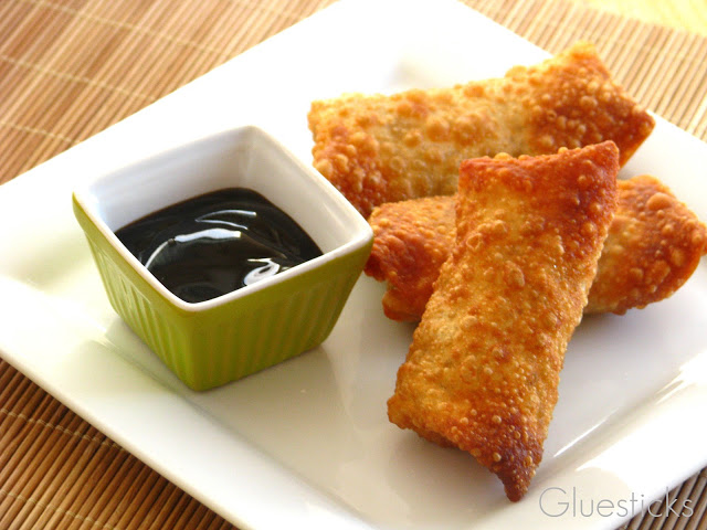 plate of homemade egg rolls