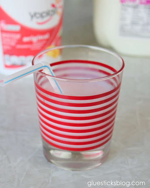 yogurt smoothie in glass cup