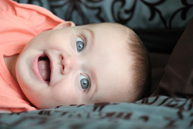 close up of baby's face