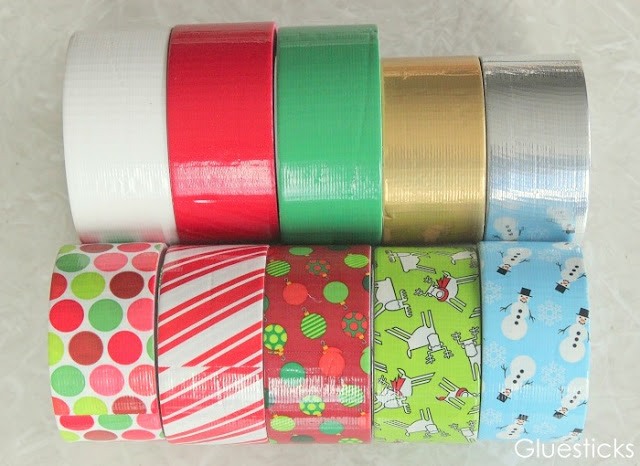 ten rolls of holiday themed duct tape