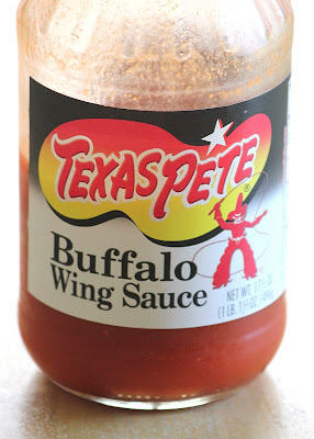 bottle of Texas Pete wing sauce