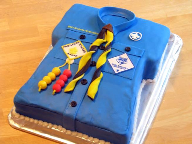 Cub Scout cake that looks like a scout shirt