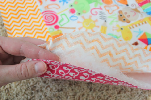 edge of baby quilt`