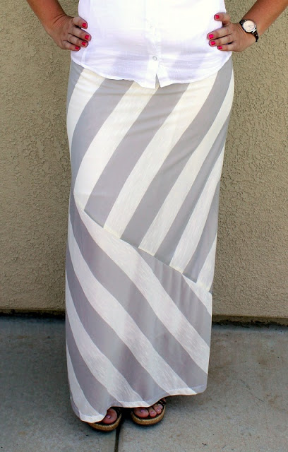 mismatched striped skirt