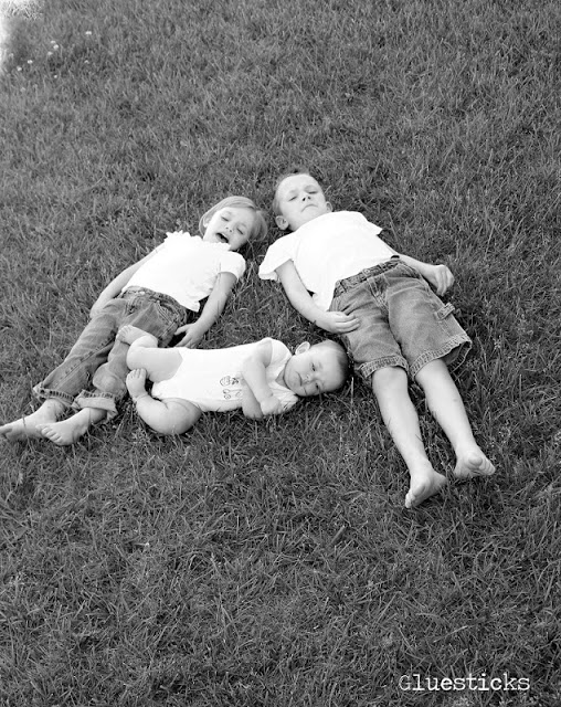 3 kids making the letter A with their bodies