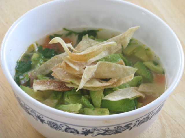 bowl of chicken avocado soup