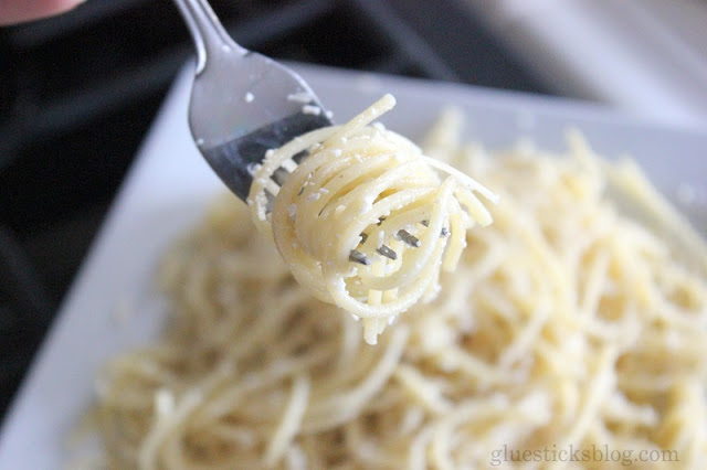 pasta wrapped around fork