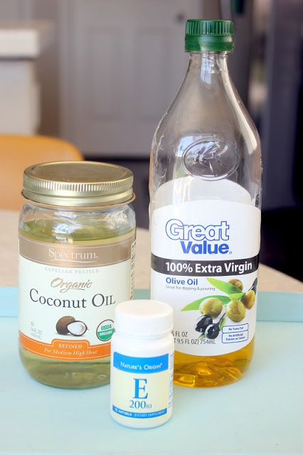 coconut oil, vitamin e and olive oil