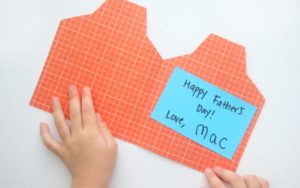 open father's day card on table