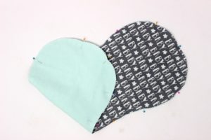 two layers of burp cloth pinned