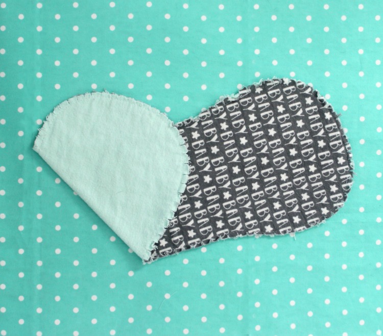 fringed burp cloth for baby front and back