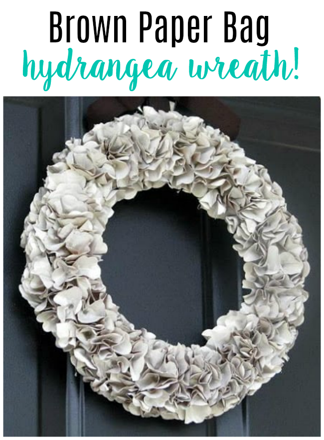 brown paper bag tutorial faux hydrangea wreath