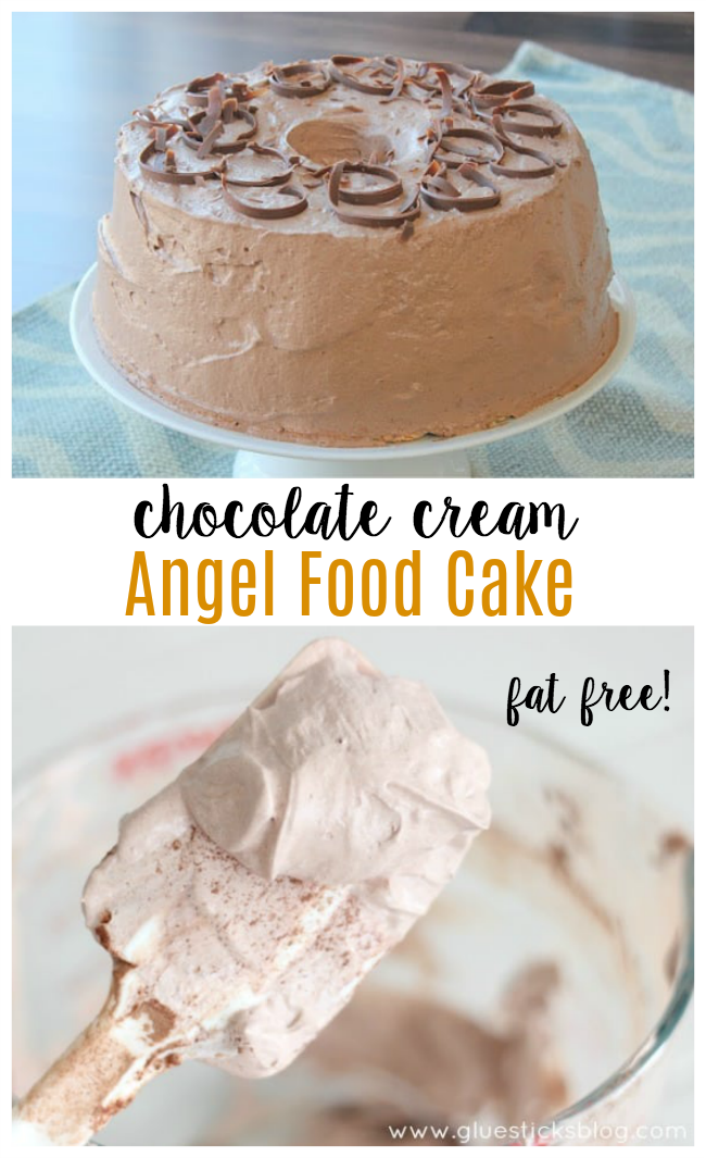 chocolate angel food cake frosted