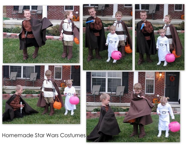 star wars costumes anakin obi wan and leia