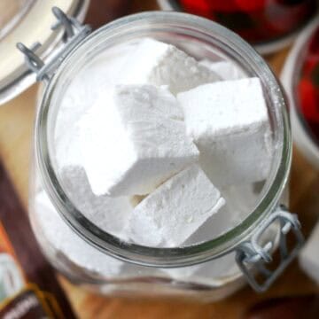 large homemade marshmallows in jar