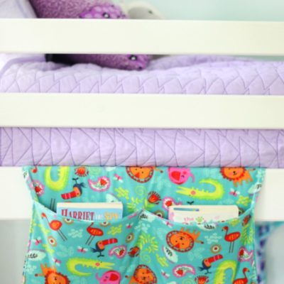 book caddy hanging on bunkbed